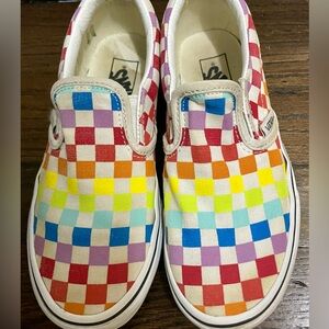 Vans Rainbow Checkerboard Kids size 1.5 slip on